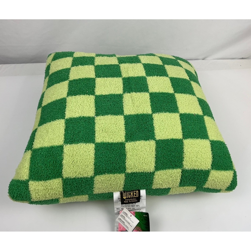 Wicked Elphaba Checkmate Throw Pillow Green Lime Cozy Plush New